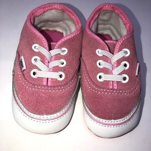 Infant pink vans suede sneakers girls crib 4